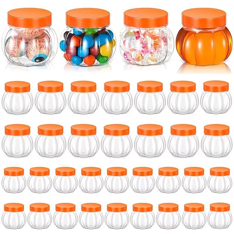 Food Halloween Snacks - 5/10pcs Transparent Plastic Pumpkin Candy Jars