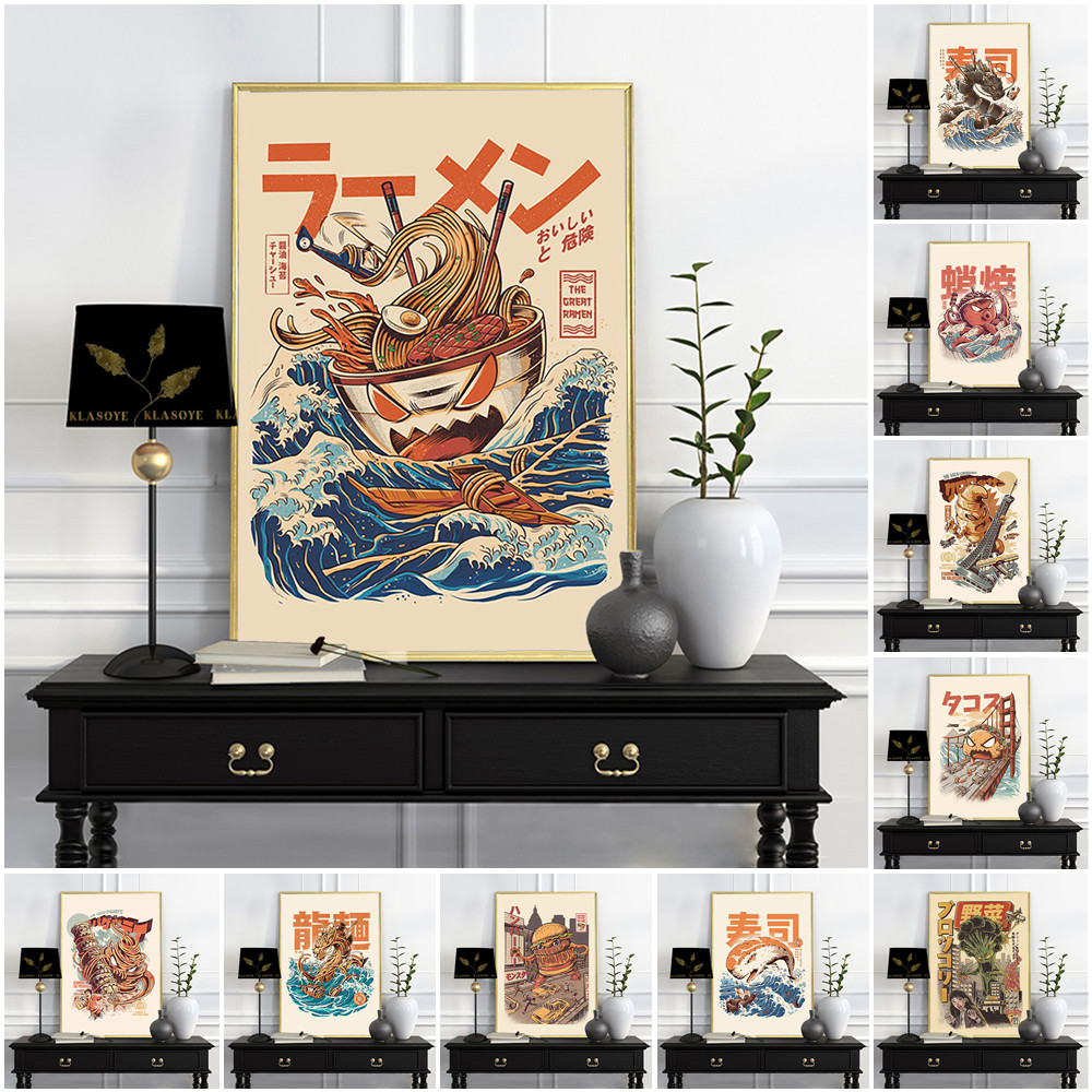 Food Snacks Pictures - Funny Food Art Japanese Advertising Print