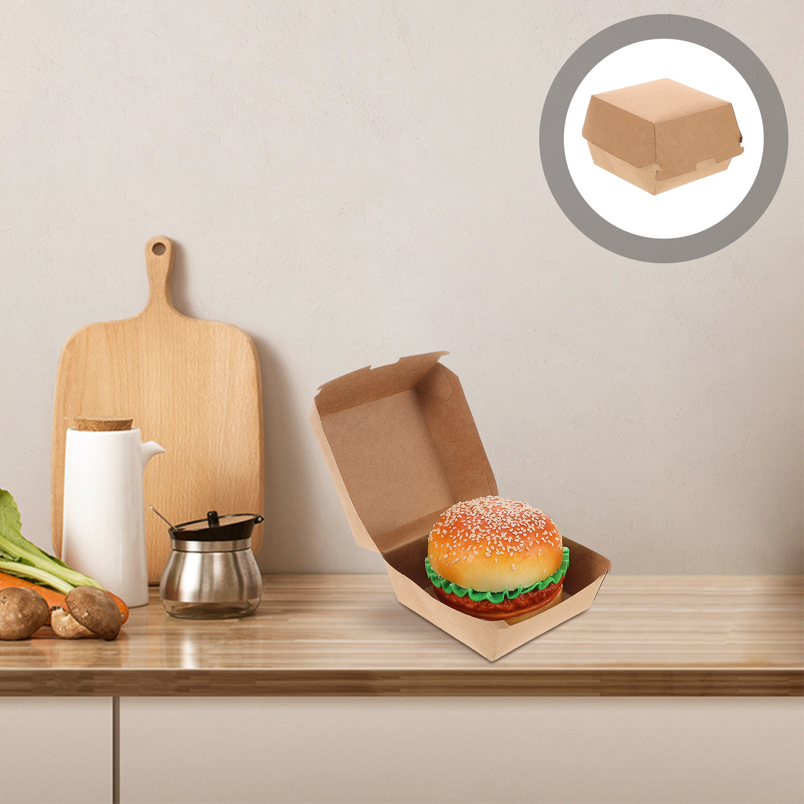 Food Snacks In Usa - 30Pcs Burger Boxes Kraft Paper Food