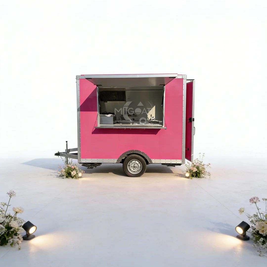 Food E Snacks - Trendy Pink Mobile Food Truck Outdoor
