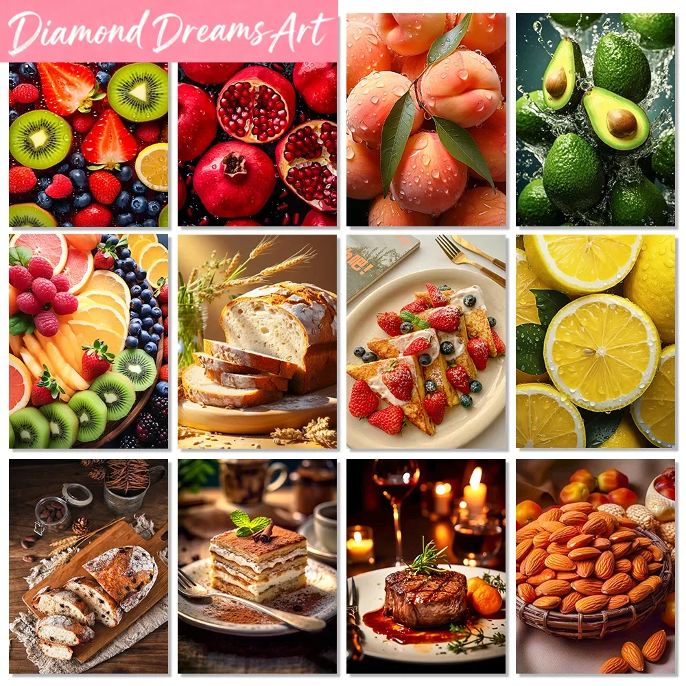 Fruit Roll Up - Frameless，5D DIY Food Diamond Painting Fruit