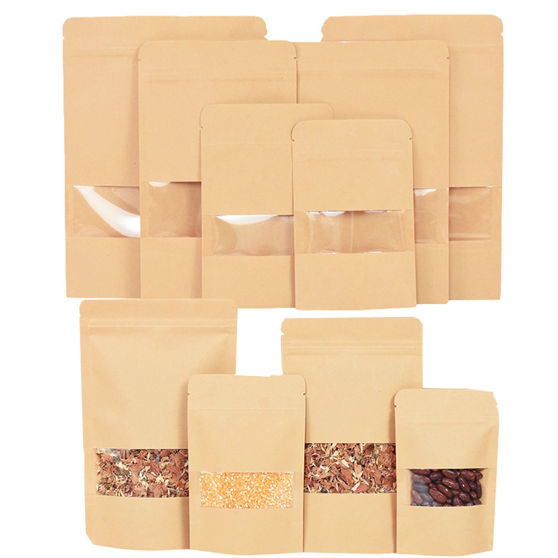Food Like Snacks - 20/50pcs Kraft Paper Zip Lock Bags
