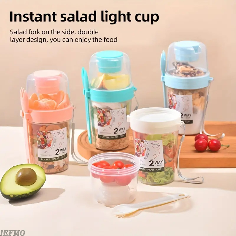 On-the-Go Salad Bowl Set with  - đánh giá và giá Food Snacks For Weight Loss