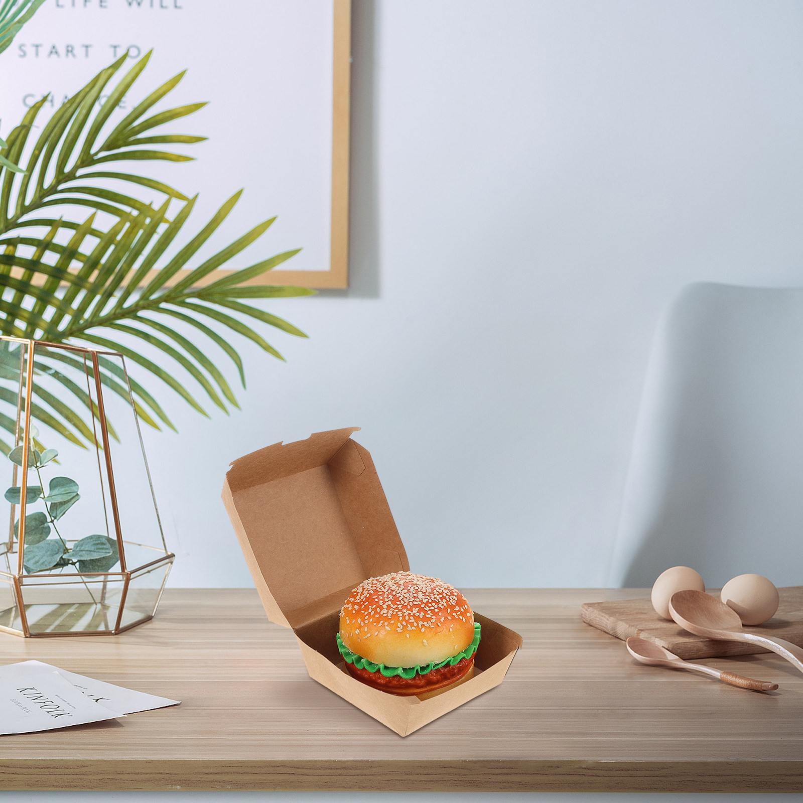 30Pcs Burger Boxes Kraft Paper - đánh giá và giá Food Snacks In Usa