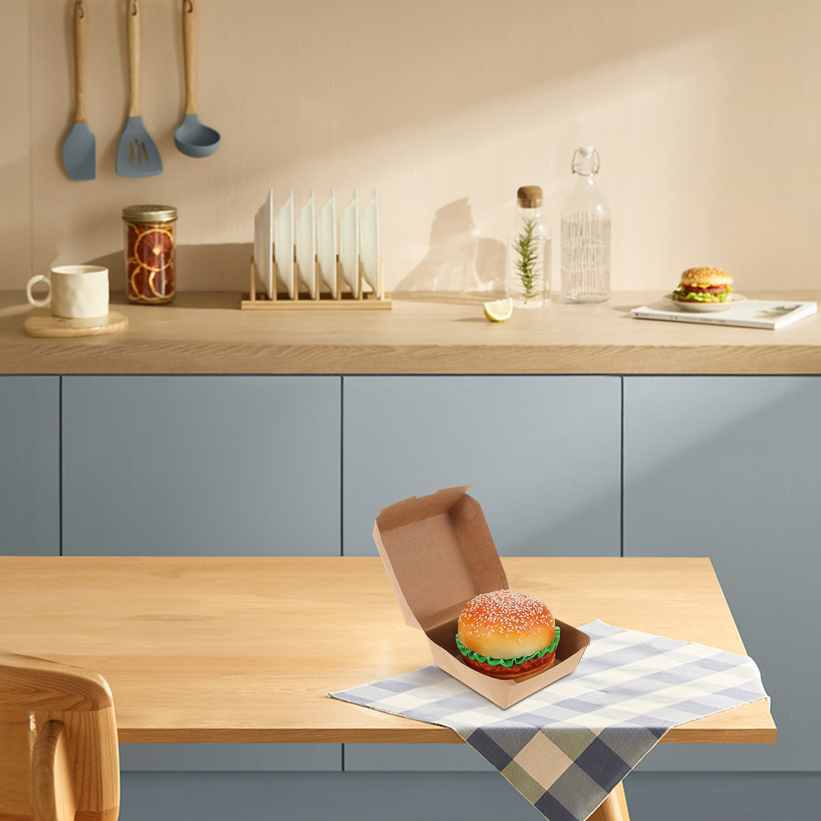 30Pcs Burger Boxes Kraft Paper - đánh giá và giá Food Snacks In Usa