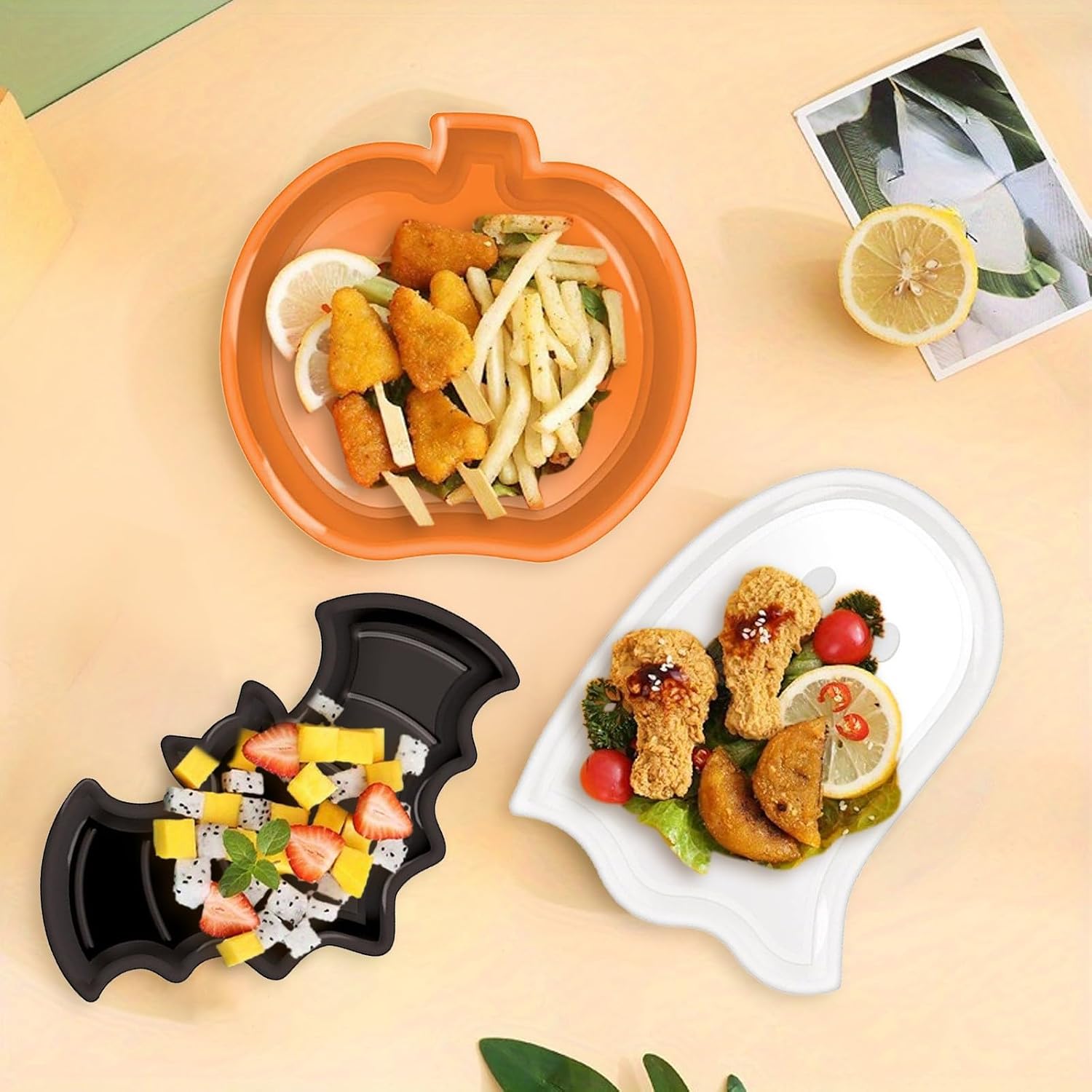 Reusable Halloween Plates Set  - đánh giá và giá Food Halloween Snacks