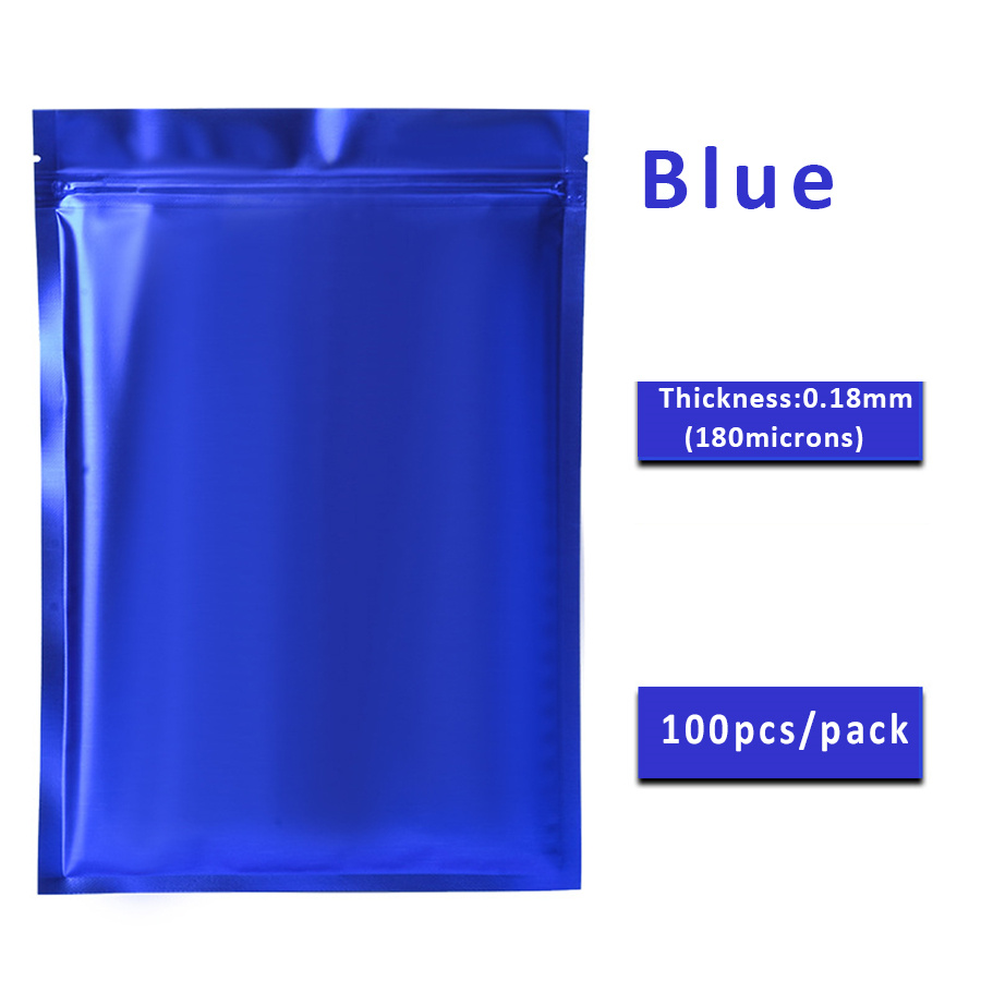 100pcs Matte Blue Foil Zipper  - đánh giá và giá Food Snacks In Usa