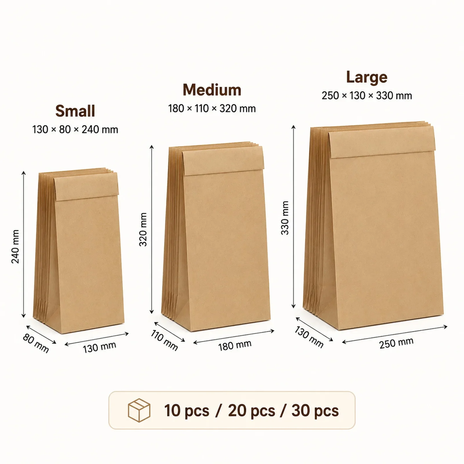 10-30Pcs Small Brown Kraft Pap - đánh giá và giá Food Halloween Snacks